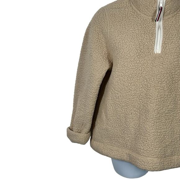 Tommy Hilfiger Sherpa Pull Over Teddy Jacket Tan Size XL - Picture 3 of 14
